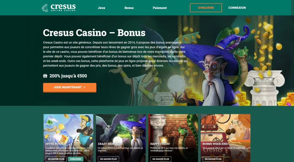 Cresus Casino Bonus Image